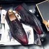Crocodile Pattern Men Leather Casual Shoes Thick Platform Business Shoes Sneakers Outdoor Male Derby Shoes Formal Dress Footwear