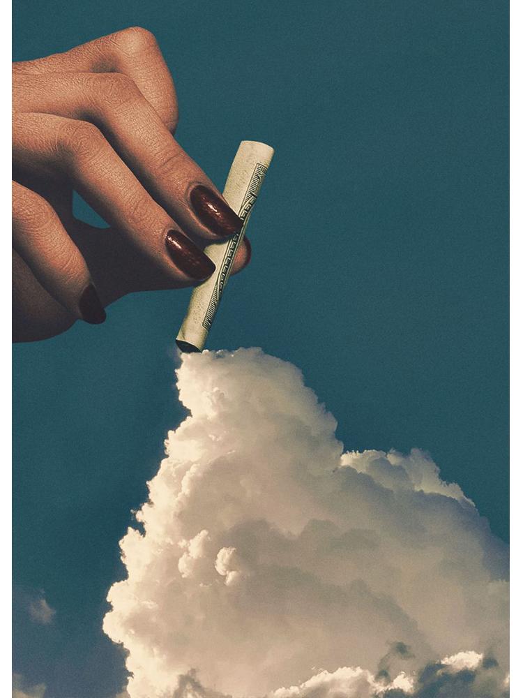 Vintage Future Imagination Sky Cloud Plakáty Obraz na plátně Legrační obraz na zeď pro moderní obývací pokoj Domácí dekorace
