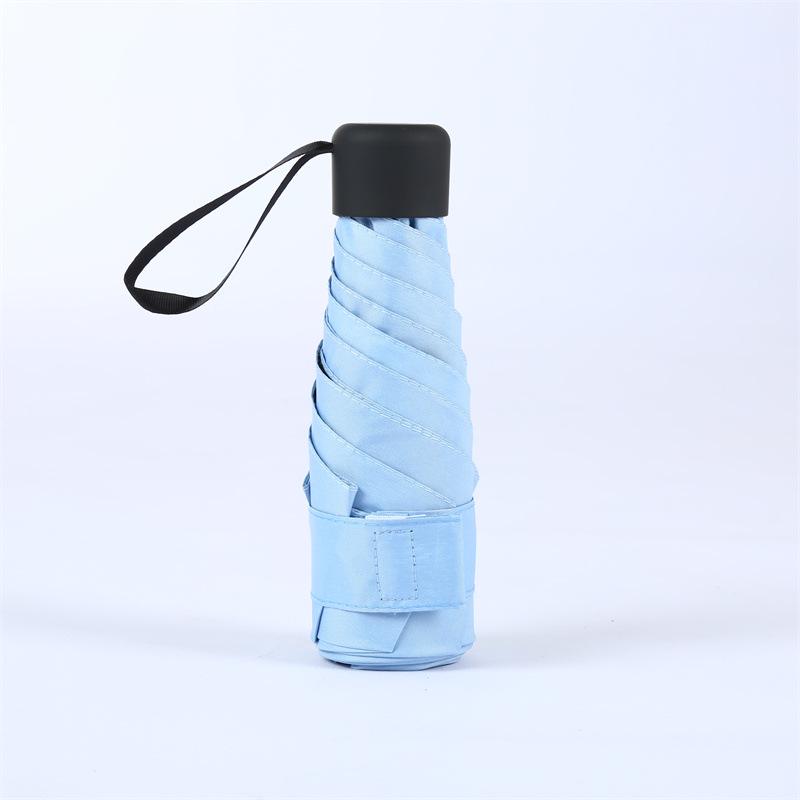 Compact Five-Fold Sunshade: Ultra-Light Mini Parasol with Black Glue Sun Protection