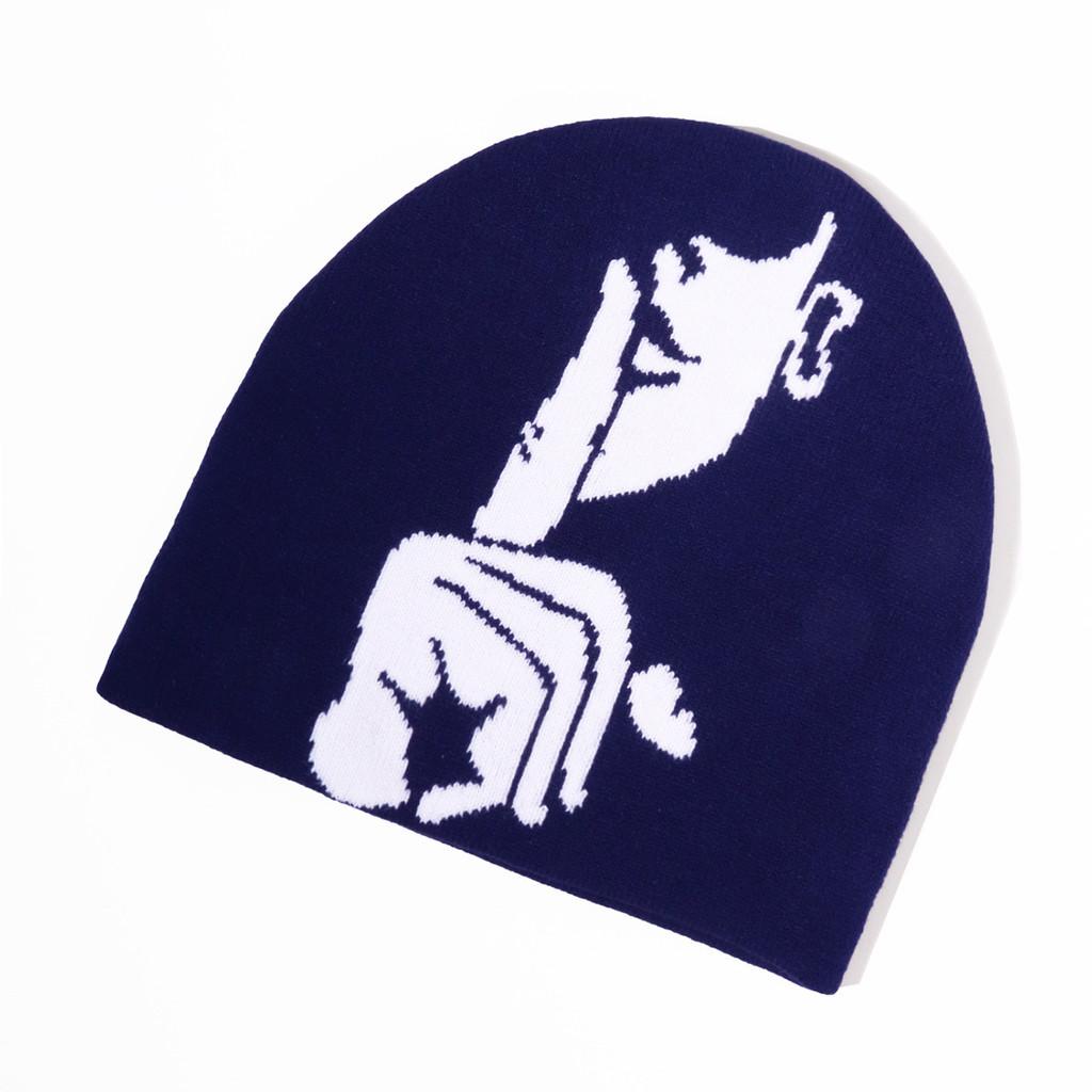 Punk Style Knitted Hat With No Brim And Acrylic Fabric For Streetwear And Winter Protection