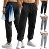 Men's Jogger Sweatpants, Elastic Drawstring Waist Athletic Pants with Zipper Pockets, Casual Tapered Track Pants for Workout Daily Wear