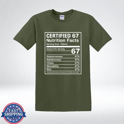 Zertifiziert 67 Nährwertangaben Lustiges Geburtstags-T-Shirt