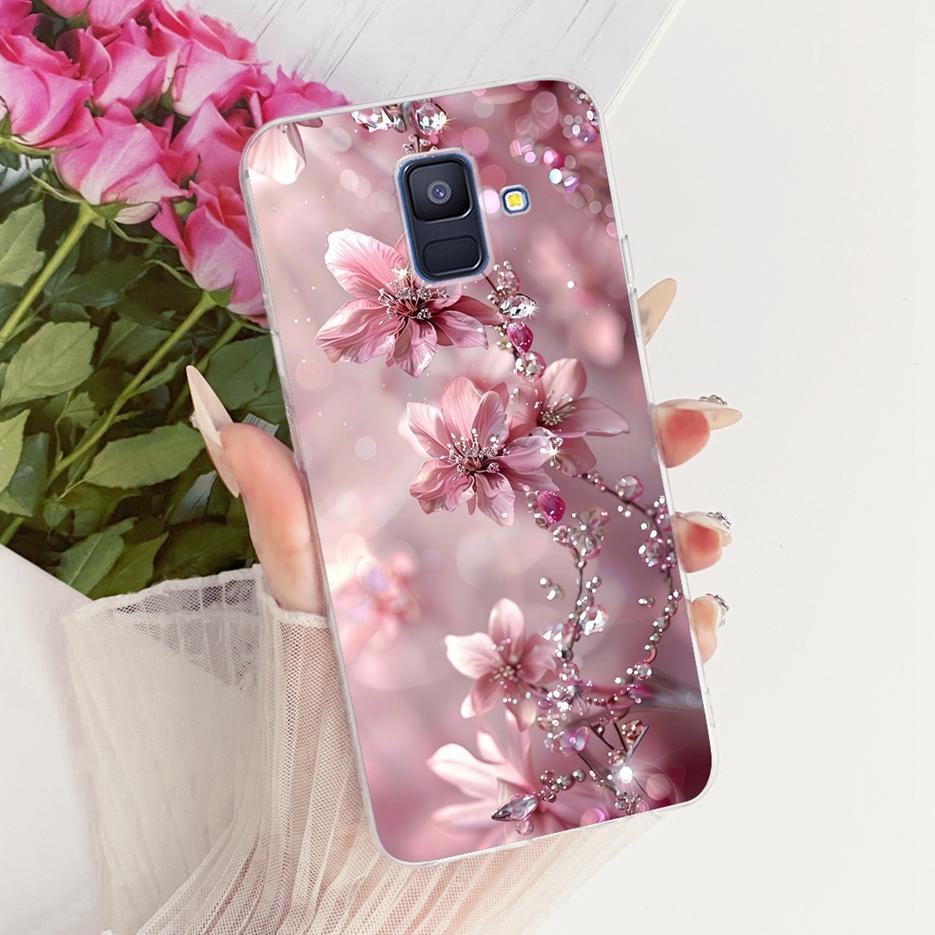 For Samsung Galaxy A6 2018 Case SM-A600F Luxury Butterfly Painted Cover Soft Silicone Shell For Samsung A6 Plus A6+ A605F Fundas