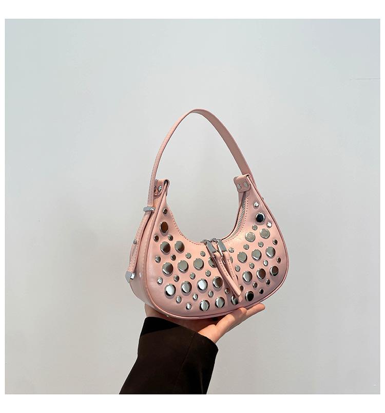 Rivet Underarm Bag Spring Summer New Fashion Niche Shoulder Bag Casual Ladies Versatile Dumpling Bag