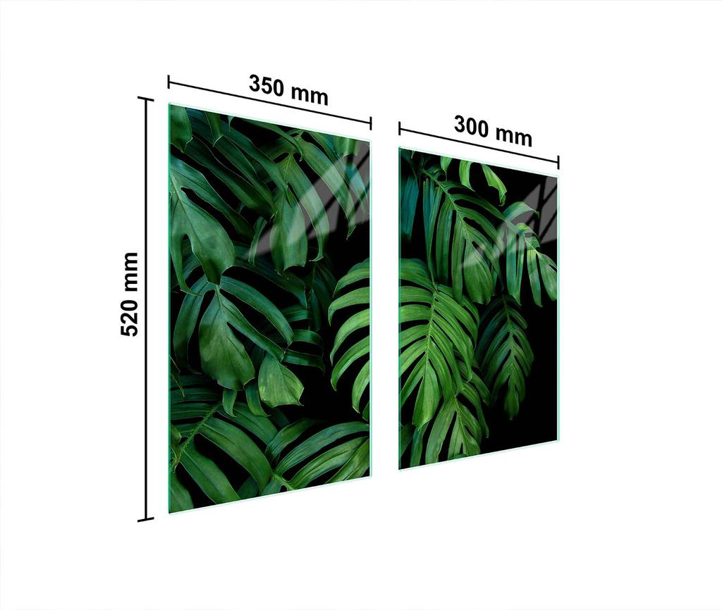SZKLANA PŁYTA OCHRONNA DO KUCHNI 65x52 MONSTERA