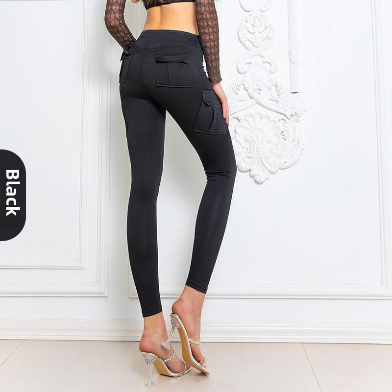 

Женские обтягивающие джинсы для йоги и фитнеса с высокой талией XL чёрный