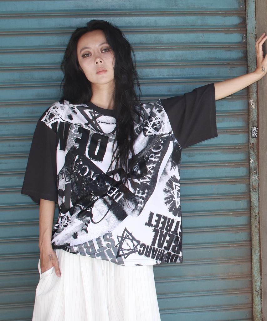 Deumakeu Street Collage Oversized T-Shirts