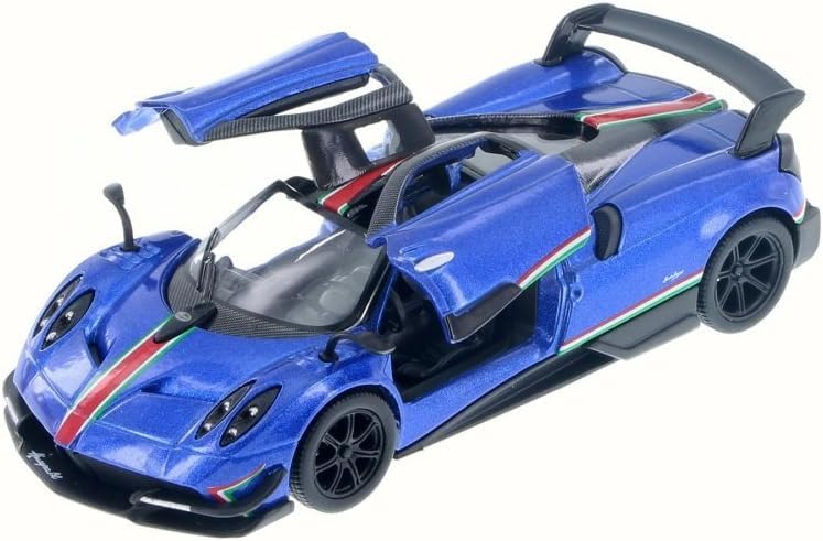KinSmart Scale Pagani Huayra BC Livery Edition 2016 Pullback Diecast Model with Box 1/38 (Blue)