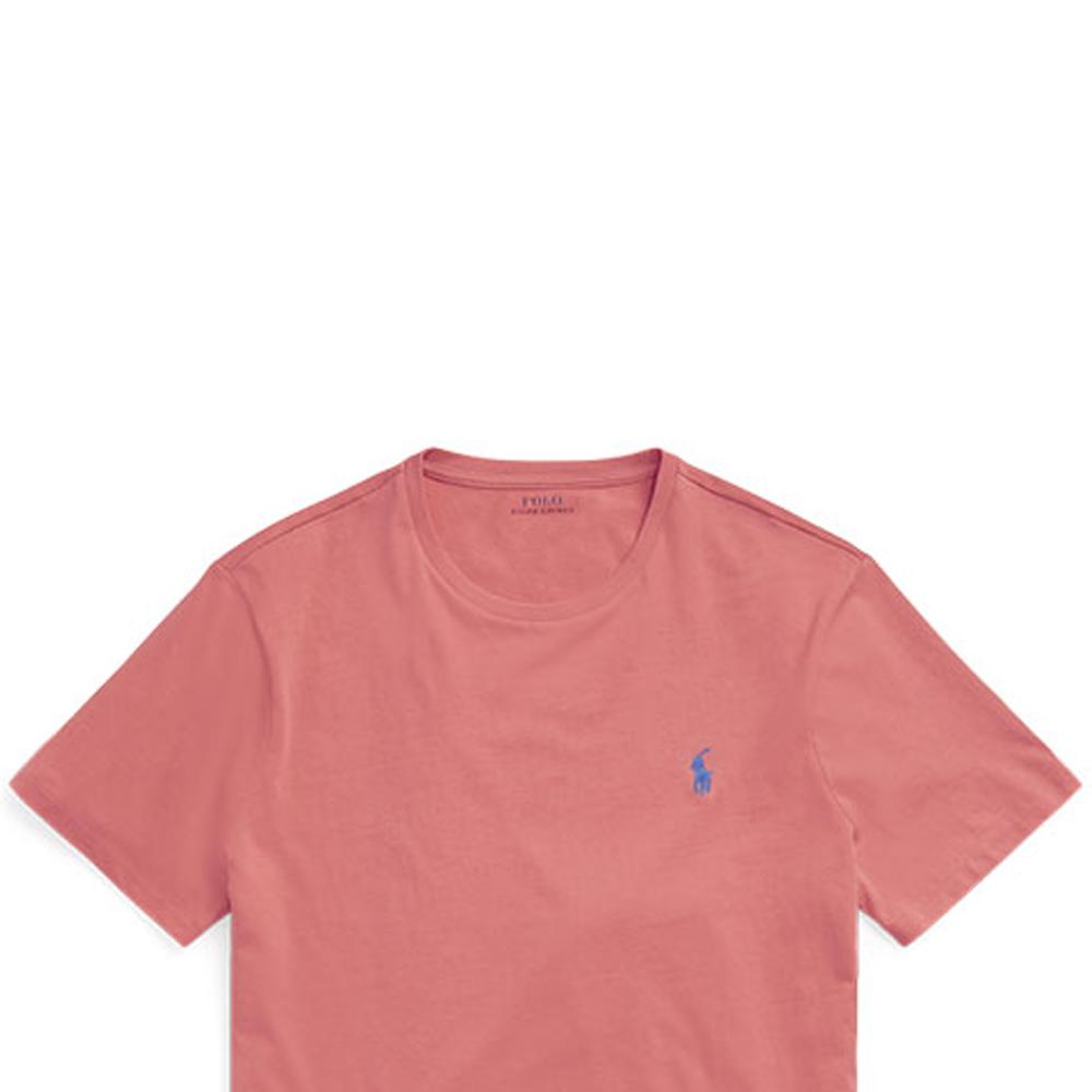 Polo Ralph Lauren Ss22 Solid Logo Embroidered Crew Neck Short Sleeve T-Shirt Men Tops Pink MNPOTSH1N821365-600