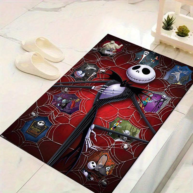 1pc Disney Jack Skellington Pattern Carpet Area Rug Non-slip Carpet Hand Washable Floor Mat Suitable For Living Room Bedroom Home Decor