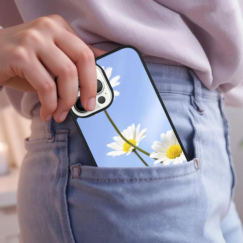 Daisy Flower Phone Case For iPhone 17 Air 15 16e 14 13 Pro Max Coque 12 11 Pro Max PLUS cover