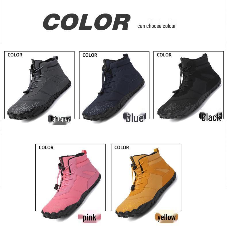 6801 Zimní plyšové sněhule přes hranice: Hřejivé, Pohodlné, Vysoké, Bavlněné boty s pěti prsty pro muže a ženy