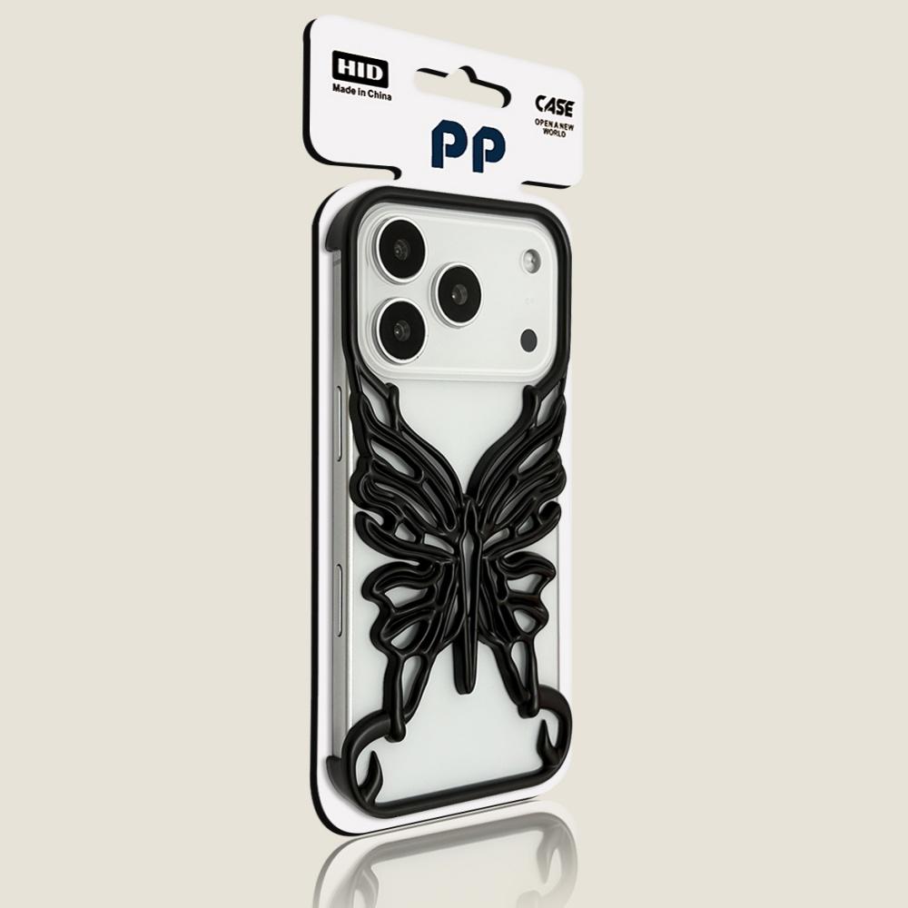 Artistic Hollow Butterfly Case For iPhone 17 Air 16 15 14 13 12 11 Pro Max Plus Hard PC 3D Cut-Out Plating Phone Funda