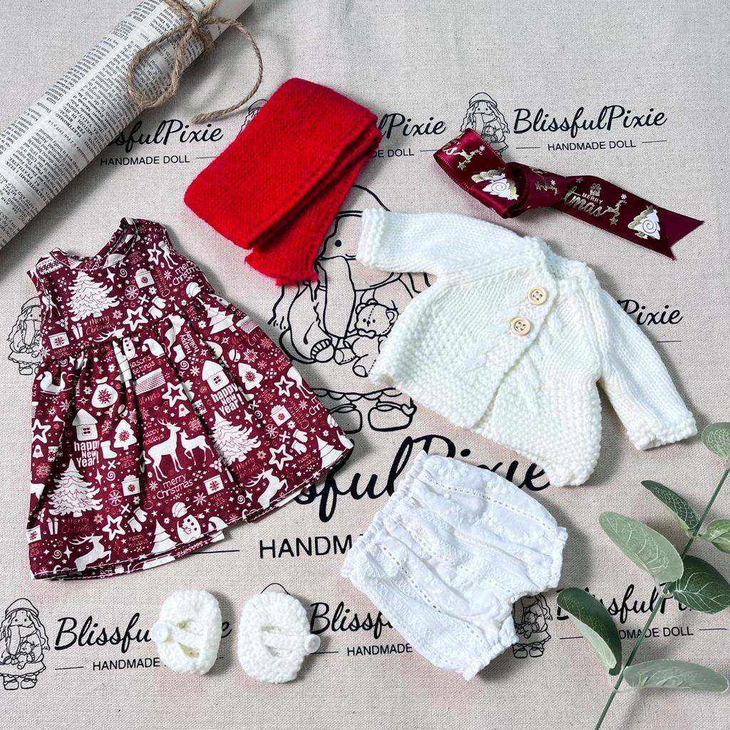 BlissfulPixie Handmade Waldorf Doll Clothes 30cm Clothing Set with Nice Box for Girls Christmas Birthday Gift Eva Clothing Accessories -