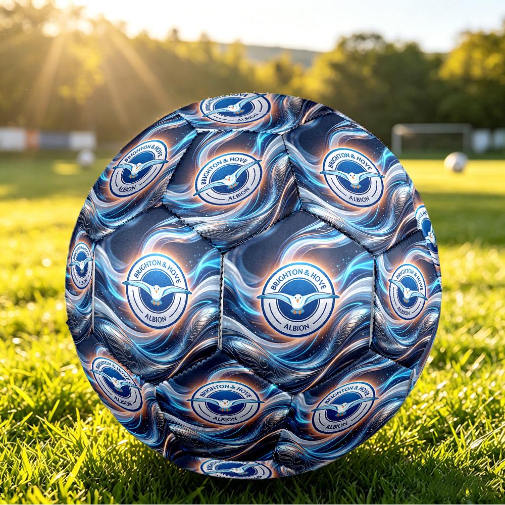 Brighton & Hove Albion FootballPrinted Size 5 Soccer Blbion Football, Anti Slip Adult Match Football Souvenir for Football Fans