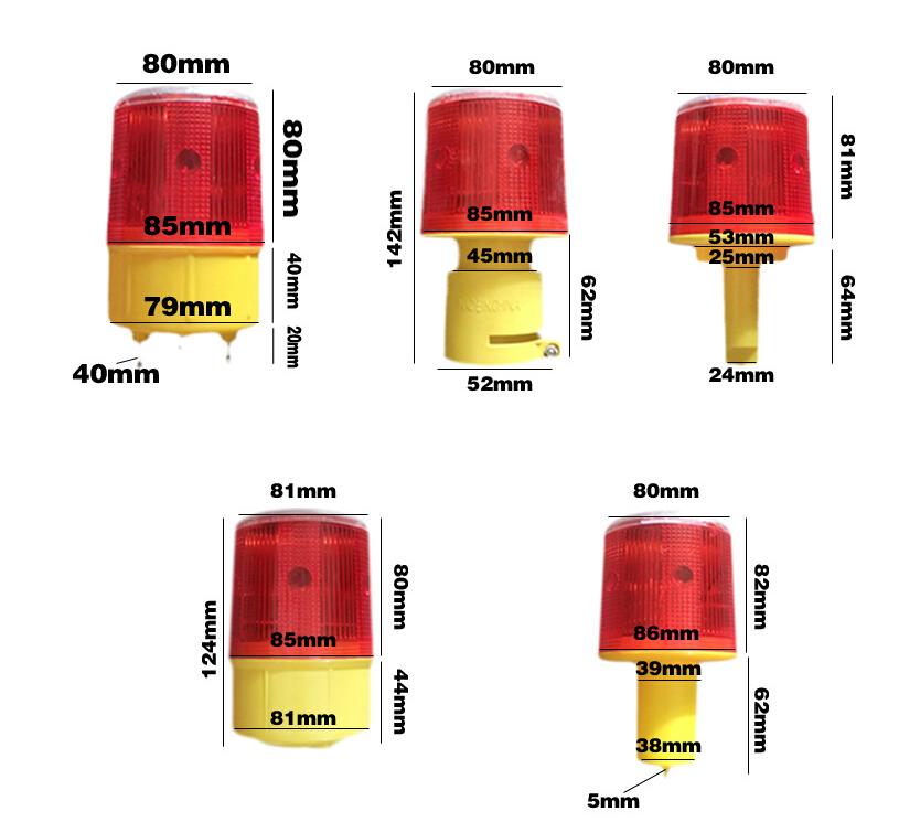 Solar Powered Traffic Warning Light LED Bulb Lamp for Construction Site Harbor Road Emergency Lighting
