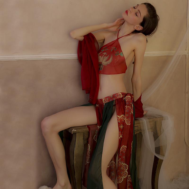 Sexy Hanfu Belly Pocket Pajamas Exotic National Tide Pajamas Antique Dunhuang Sex Underwear Uniform Feitianfeng Women's Suit