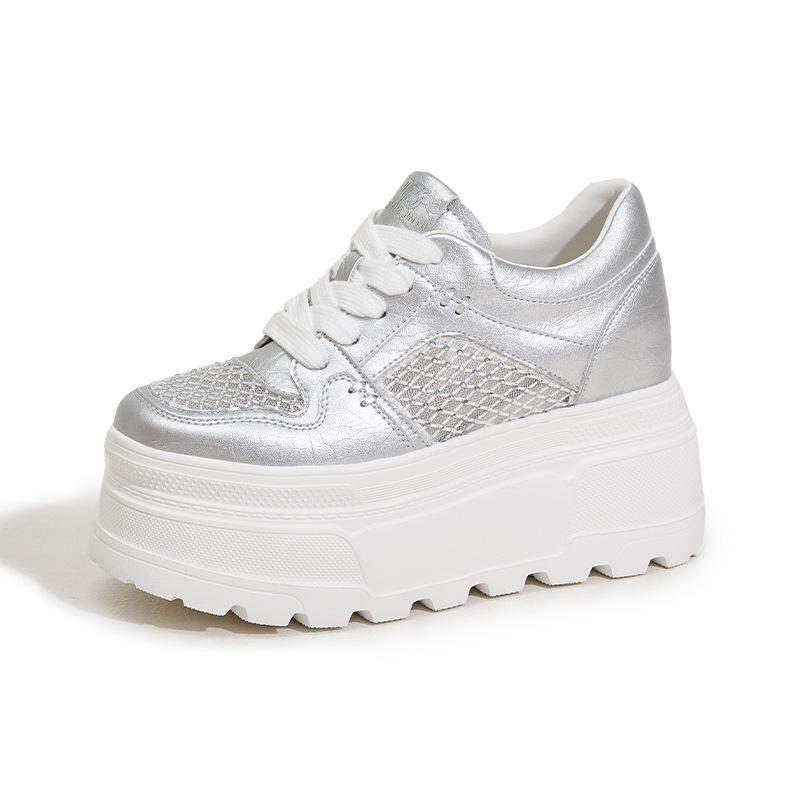 

Little white shoes women s 2025 summer new thick-soled muffin shoes hollow breathable mesh sandals casual inner height-increasing women s shoes 39