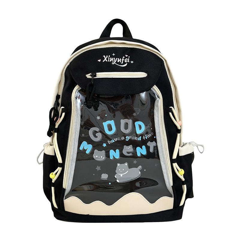Young Girl Cute Transparent Schoolbag for Men and Women with High Value  Large Capacity  Light Weight and Multi Functional Shoulder Bag.