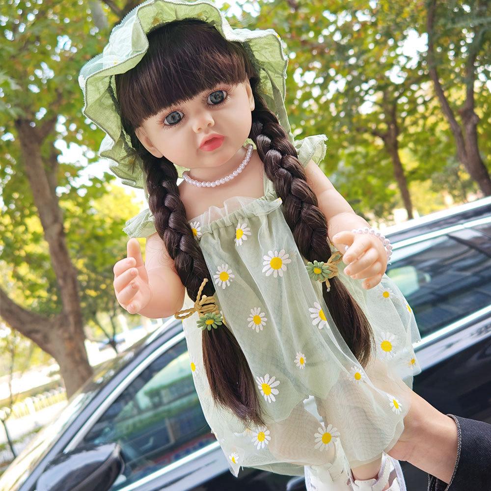 55 CM Soft Silicone Reborn Baby Bath Doll Toy 22 Inch Realistic Princess Toddler Beautiful Bebe Girl a birthday present