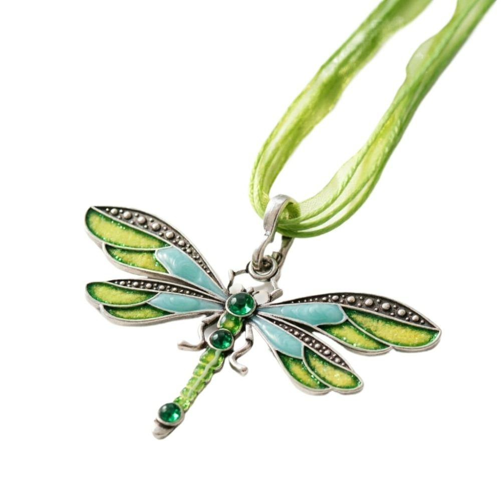 SUMENG New Fashion 2026 Crystal Dragonfly Ribbon Pendant Necklace for Women Girls Jewelry Holiday Gifts
