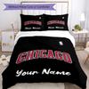 3pcs Custom Name Chicago Bulls Bedding Set Duvet Cover Closure Includes 1 Duvet Cover & 2 Pillowcases, Soft and Comfortable for All Seasons.