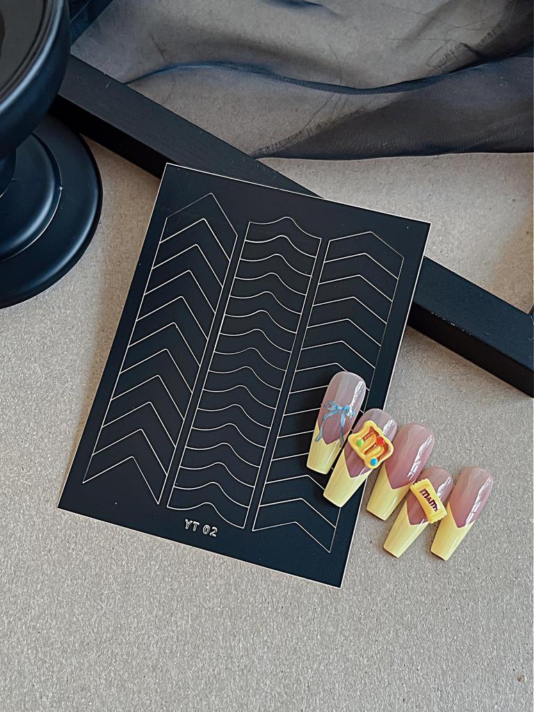 V-Shaped Moon Smile Line French Nail Art Stickers for Nail Polish Gel