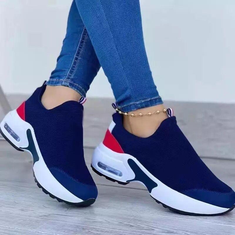 Damesneakers Ny Mote Pustende Fritidssko Damer Pommel Flats Vulkaniserte Løpesko Zapatillas De Muje Chaussure