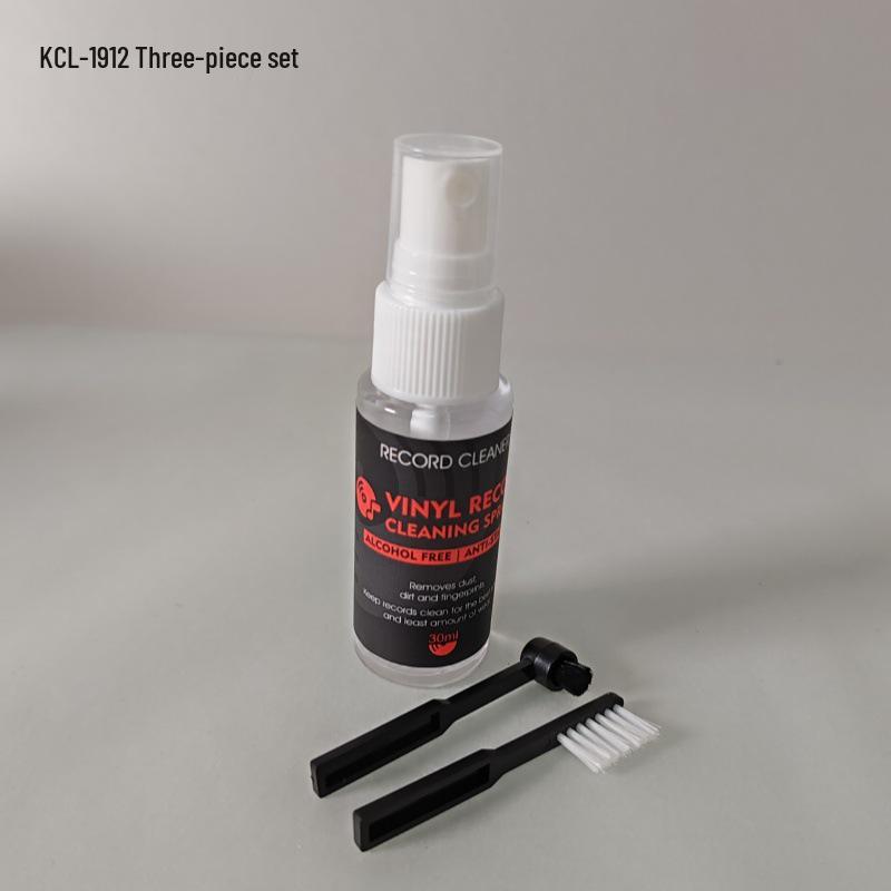 Vinyl Turntable Cleaning Kit: LP Brush & Anti-Static Fluid