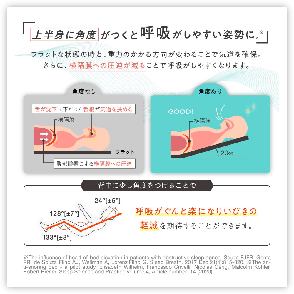 [SU-ZI] Sleeping Slope Pillow, Snoring Prevention Pillow for Back Sleepers, Large