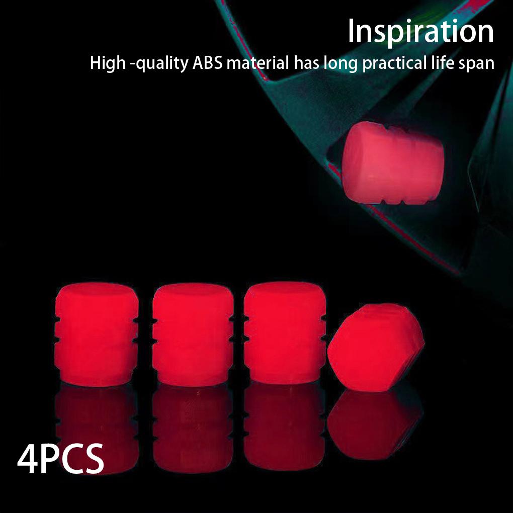 4 Stück Auto Reifenventilkappen Universal Leuchtend Kunststoff Dekorative Abdeckung Bunt Leuchtender Radschutz Fahrradzubehör
