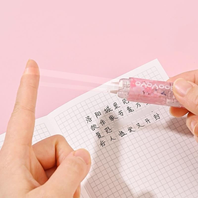 1pcs BuYoYO Correction Tape Glue Tape 2 In 1, Kawaii Rabbit Cherry Blossom Double Sided Design
