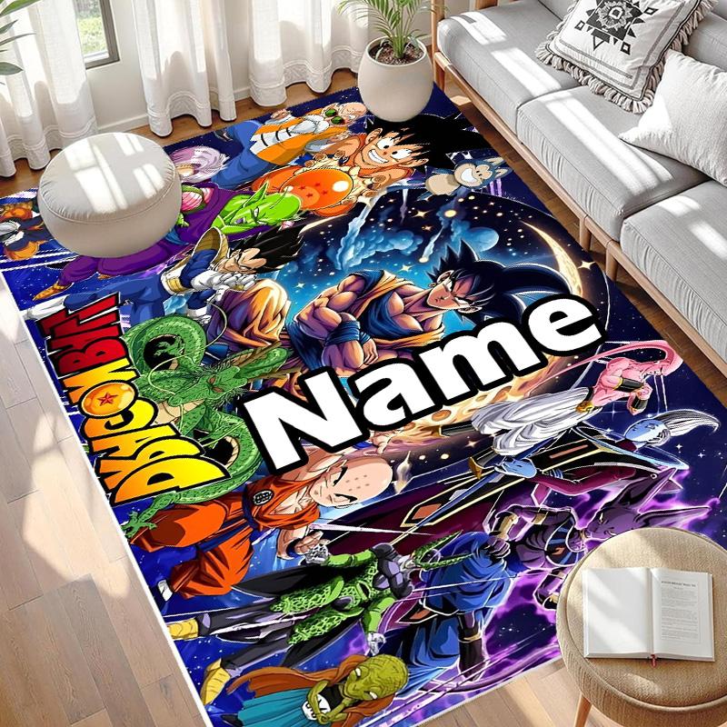 Custom Name Personalized DRAGON BALL Print Carpet, Versatile Home Decor Rug, for Playroom, Apartment, Balcony, Entryway, Hallway Gift