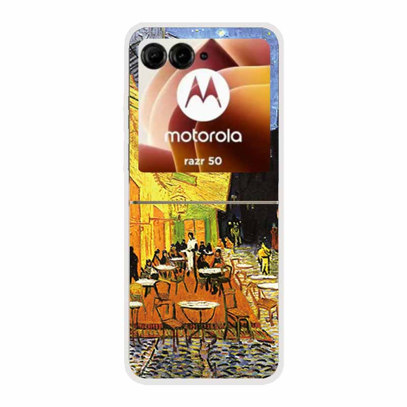 For Motorola Razr 50 Ultra Case Plastic Hard Painted Cartoon Transparent Back Cover Case for Motorola Razr 50 5G Hard PC Case 50