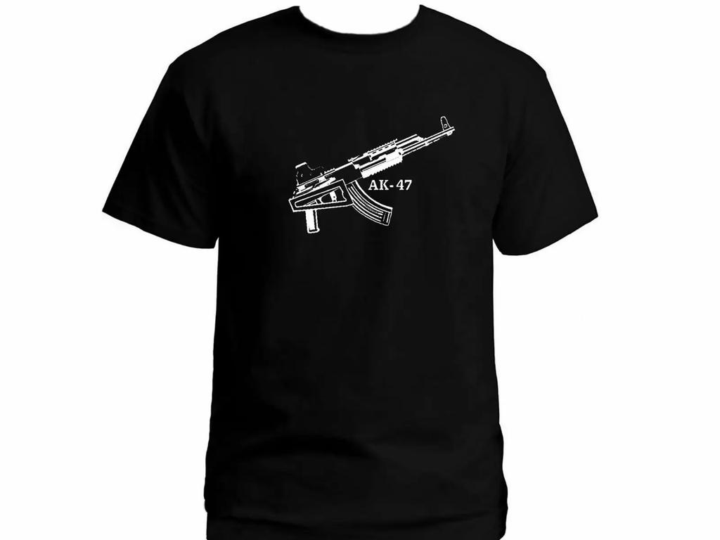 Russian Soviet Kalashnikov AK47 Assault Rifle TShirt 100 Cotton ONeck Summer Short Sleeve Casual Unisexs Tshirt Size S3XL
