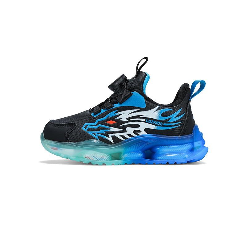 Boys Winter Warm Fleece-Lined Sneakers With Rotating Buckle Closure Basketball Running Indoor Sports
