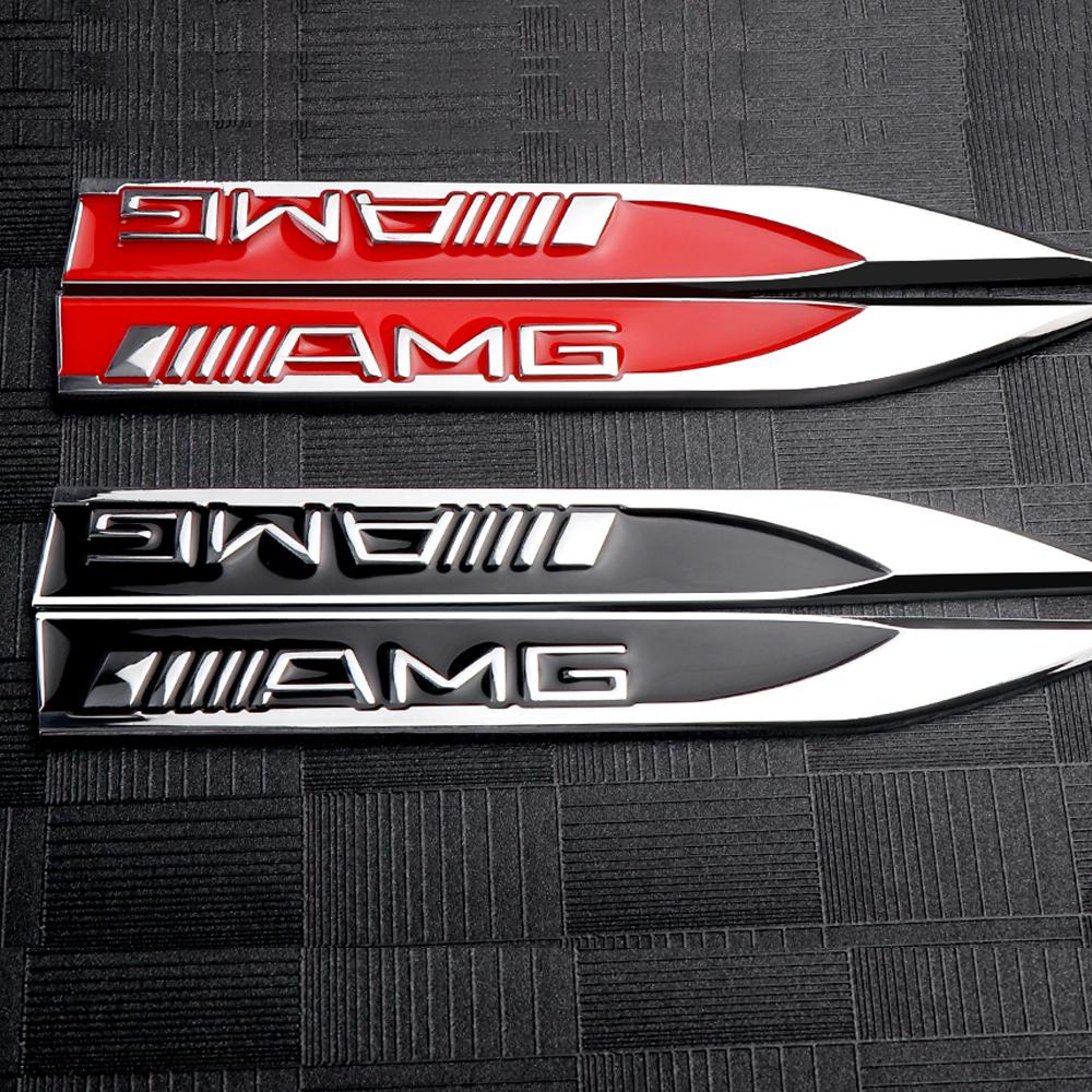 3D Metal Car Fender Side Sticker Auto Left Right Wing Decoration for Mercedes Benz AMG W213 W214 W210 GLK GLS W203 W204 W211 ee05