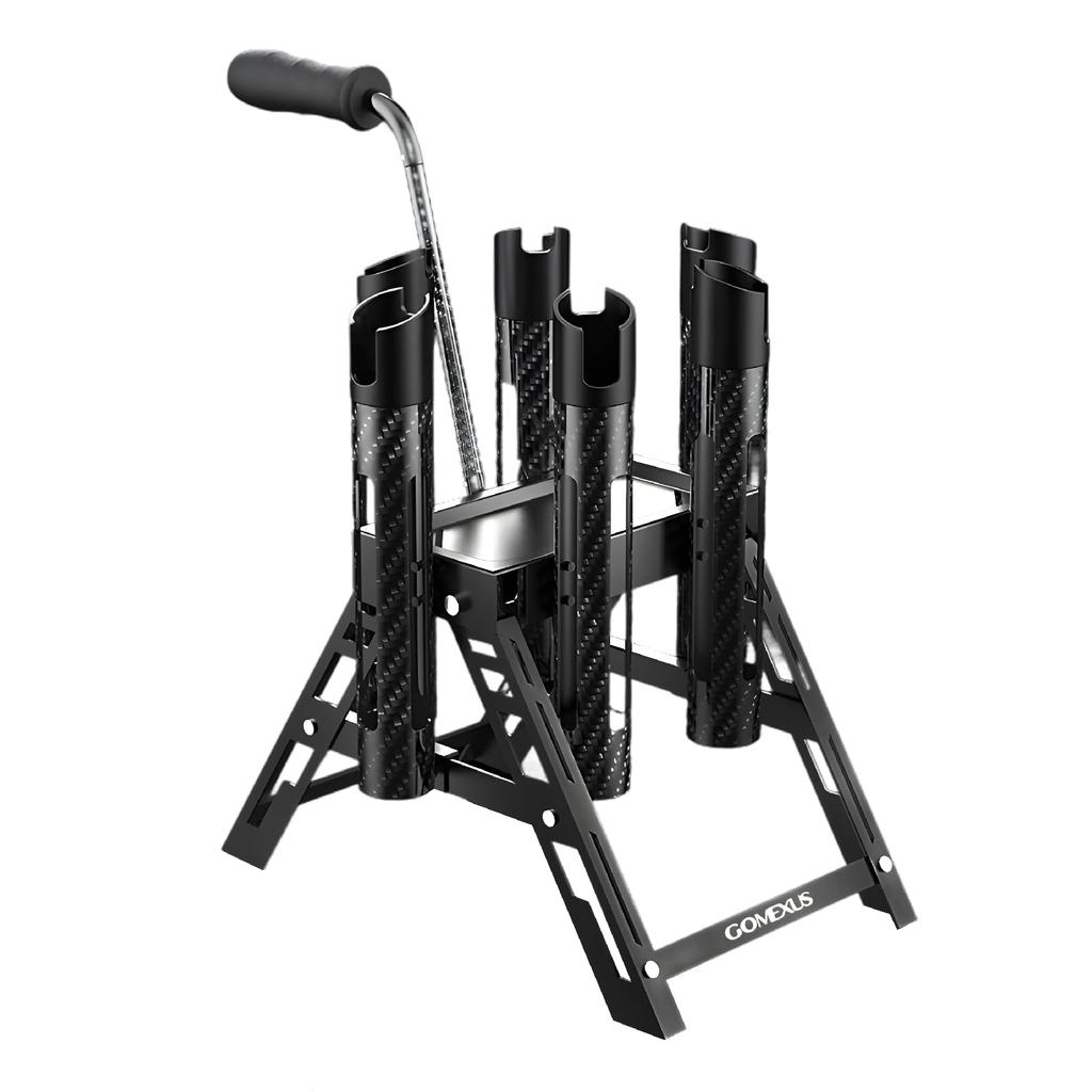 Gomexus P6 Rod Stand for Area Trout Carbon Holds 6 Foldable Fishing, Portable, Fiber, Rods,