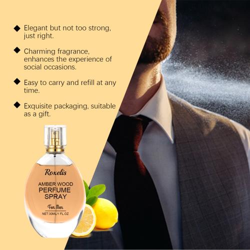 Roxelis Wood Spray Fresh Scent Exudes Charm Amber Natural Light Long-Lasting Portable Perfume