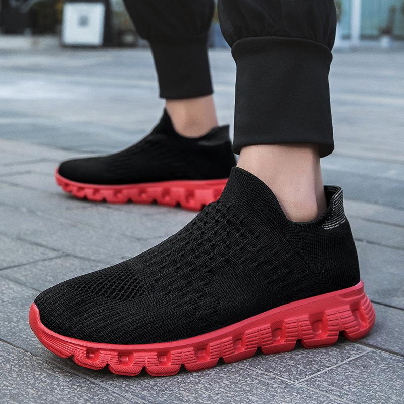 One-pedal Large-size Fly-woven Men's Shoes, New Soft-soled Non-slip and Breathable, Couple Socks, Shoes, Sports Shoes