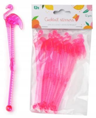 Set of 12 Colorful Cocktail Decorations 24cm Plastic