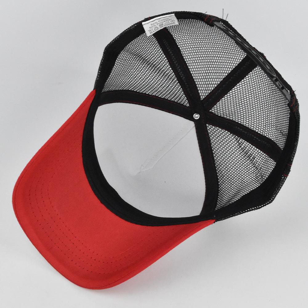 Embroidery Baseball Cap Fishbone Weaving Label Embroidery Cap Mesh Cap Bent Brim Sun Hat Summer Hat Sun Hat