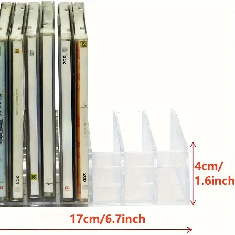 Transparent DVD/CD Storage Rack Space Saving Manager - Easy View Storage Rack for Home Office and Entertainment