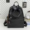 School bag, top-layer leather backpack, women's PU leather backpack, casual soft leather backpack, travel large capacity bag