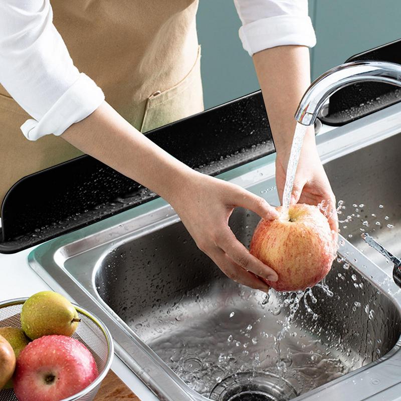 Sink Splash Guard Sink Faucet Mat Splash Guard 19IN Tray And Mats Stopper Kitchenware Water Barrier For Home Outdoor Household
