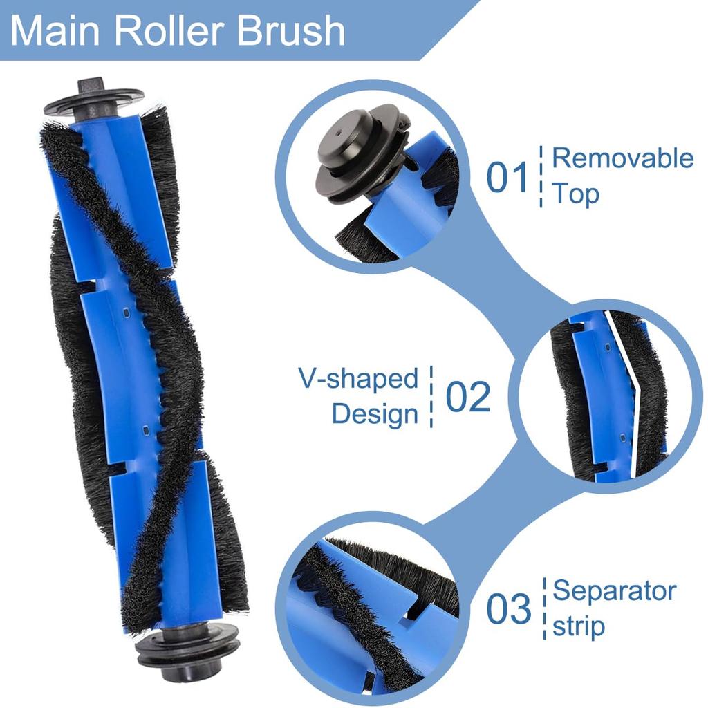 EATBALE and Eufy Robovac Clean G40 G40 Hybrid G40 Robot Vacuum Replacement 1 Main 4 Side 2 Dust 2 HEPA Replacement Roller Edge and G40+ / G40+ /