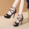 Women's Sandals Waterproof Platform 2025 Summer New Style Fine Heel Anti-slip Fashionable Banquet Roman Sandals for Women