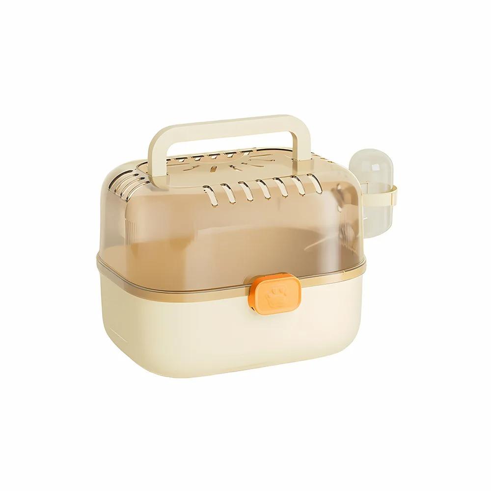 Escape-Proof Hamster Travel Carrier Ventilated Guinea Pig Handheld Case Small Pet Cage  Vet Visits