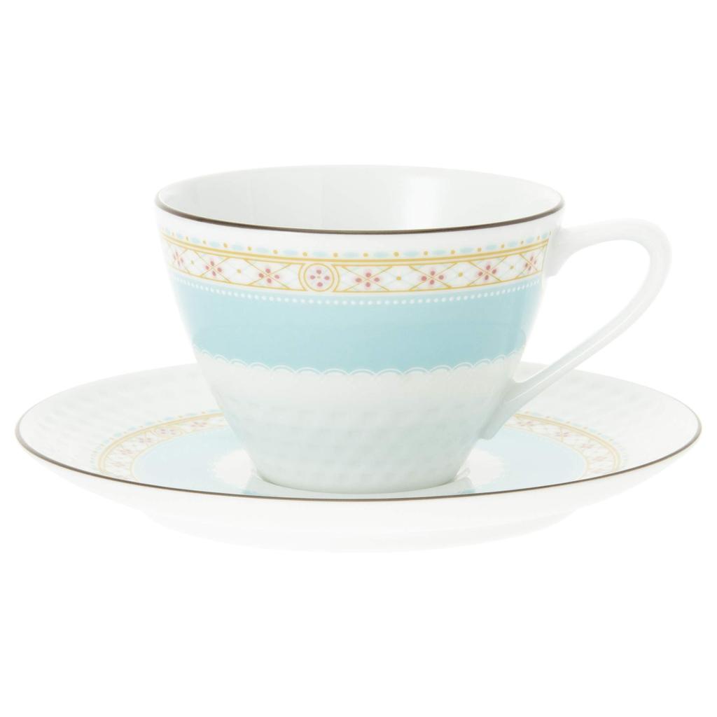 Noritake Humming Blue Cup & Saucer Set (Pair) (For Coffee and Tea) 125cc, Blue Fine Porcelain, P5389L/1645