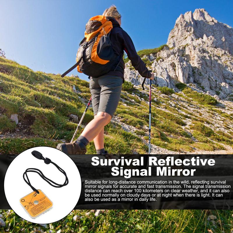 Outdoor Multifunctional Survival Emergency RescueReflective Signal Mirror Tool Camping Hiking Long Distance Communication China Mainland